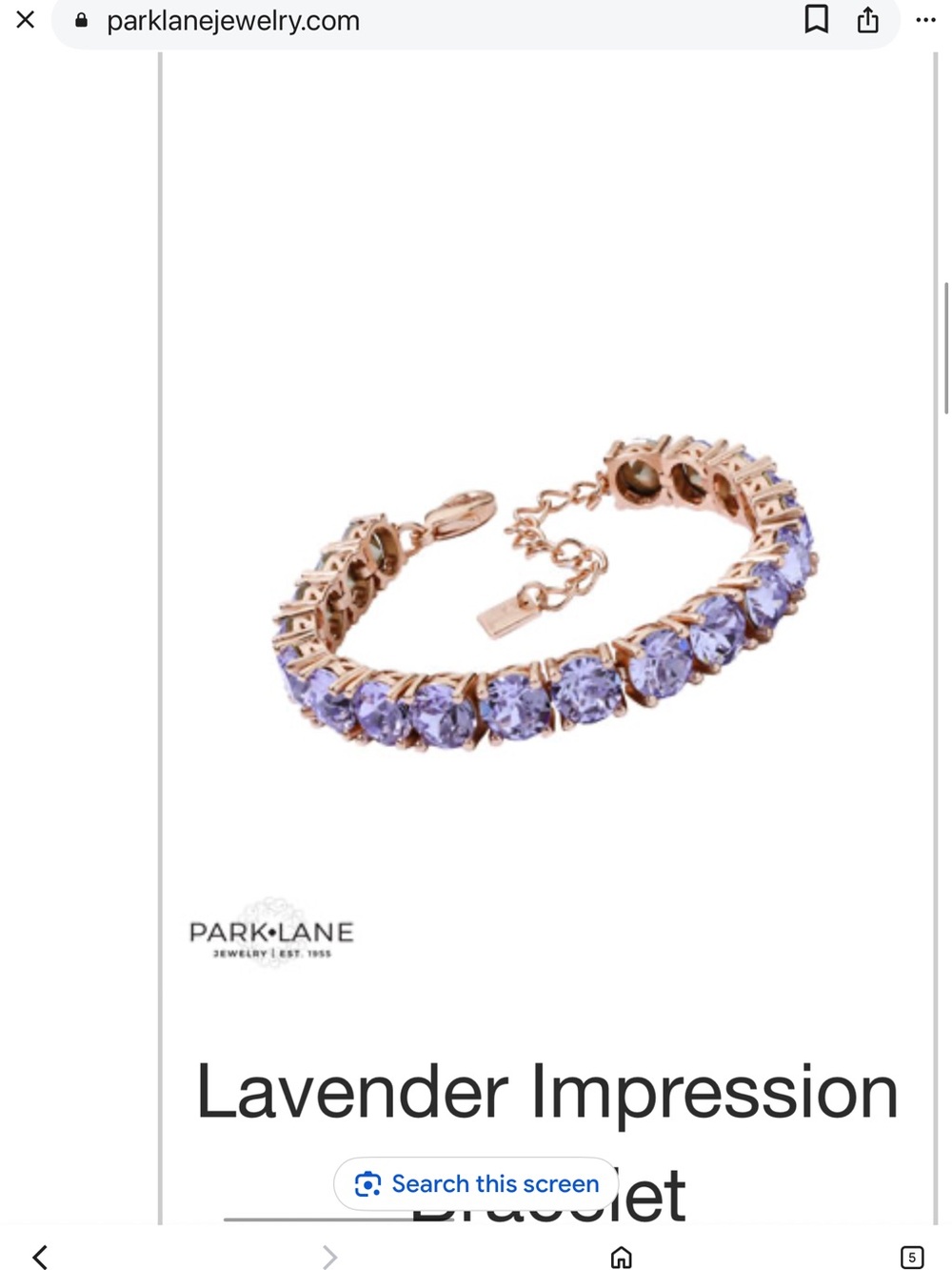Park Lane Lavender Stone Bracelet  impression bracelet